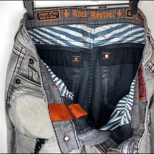 Rock Revival gray / silver / black jeans